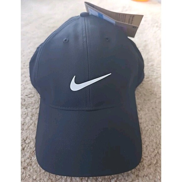 Nike Golf Mens Dri Fit Club Structured Swoosh Golf Hat BLACK Size M/L NEW - Picture 2 of 6